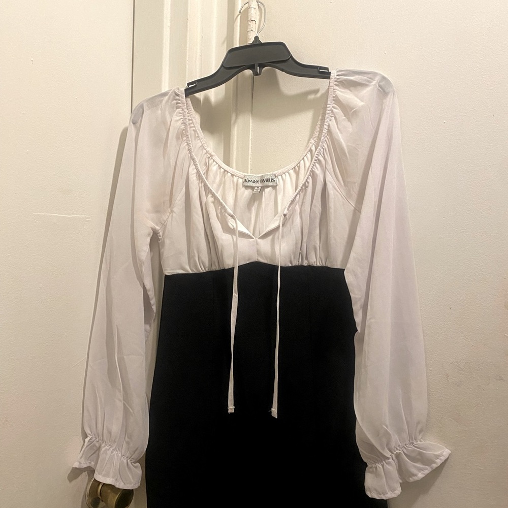 Black and white evening dress